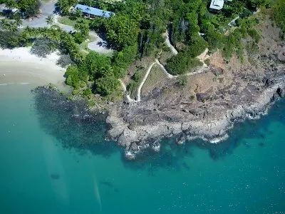 Clear waters at Four Mile Beach Port Douglas. Helicopter Ride