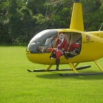 Helicoper in Port Douglas with santa