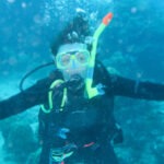 Alyson scuba diving, underwater