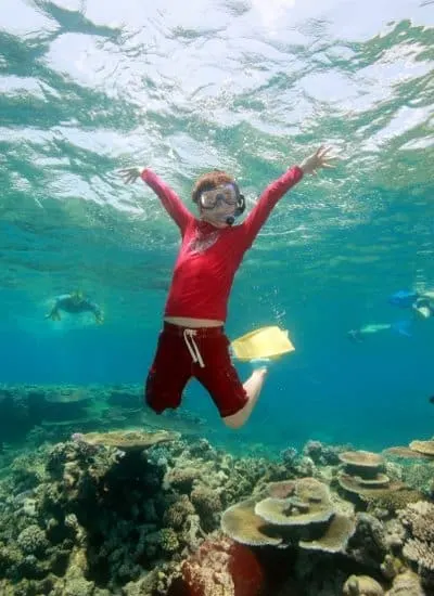 homeschool day, homeschool fieltrip. Snorkelling on the Great Barrier Reef