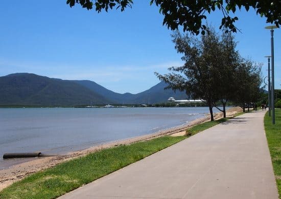 Is there a beach in Cairns? The Cairns Esplanade