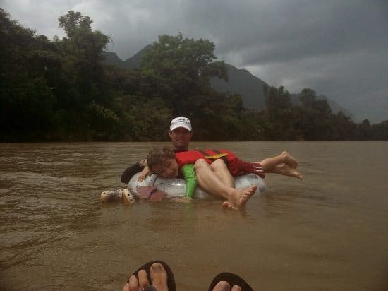 Vang Vieng Lous with kids