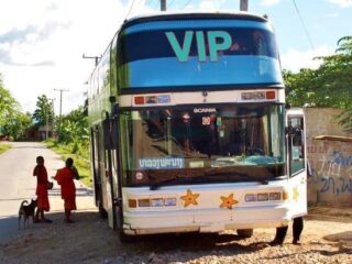 The bus from Vang Vieng to Luang Prabang Laos