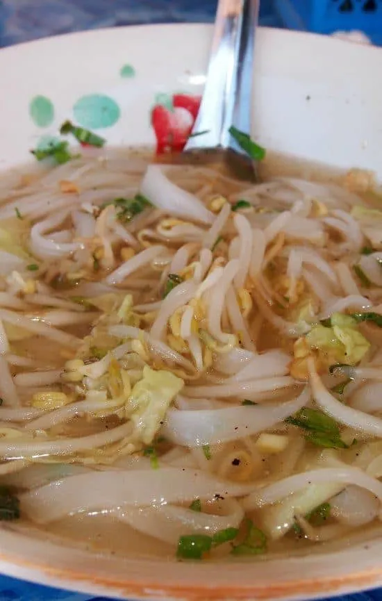 Laos noodle soup from a street stall, Luang Prabang