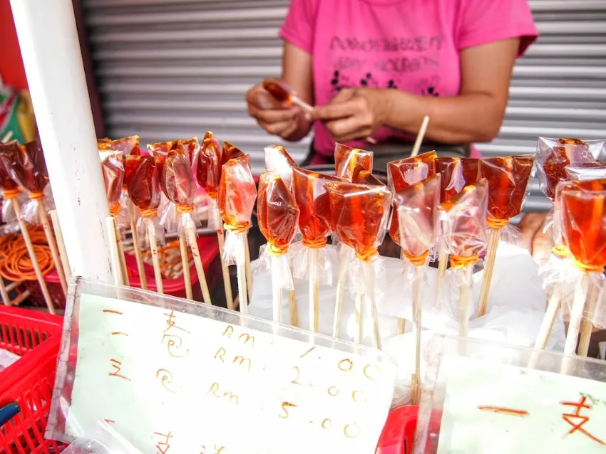 Night market malacca with kids