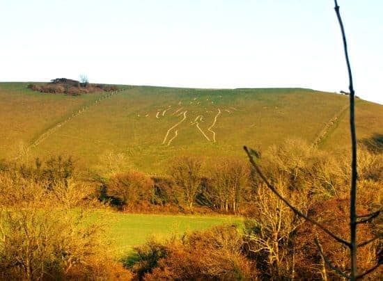 The Cerne Abbas Giant. Chalk man with errection