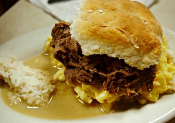 biscuits with debris and gravy. Where to eat out new Orleans