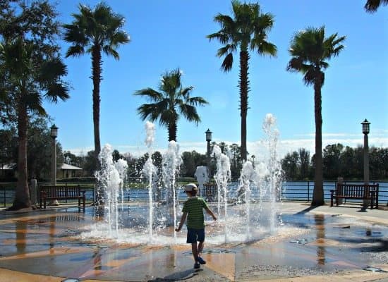 Celebration Town Florida Lake and Fountaind