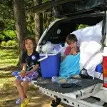 Road trip with kids tail gate picnic
