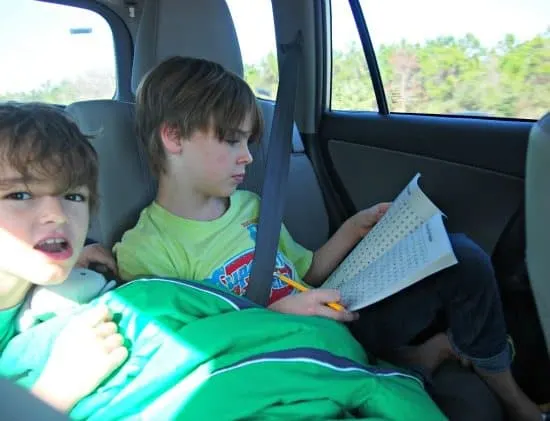 Word searches road trip with kids