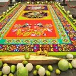 Guatemala Travel Blog. Flower Carpets in Antigua Guatemala