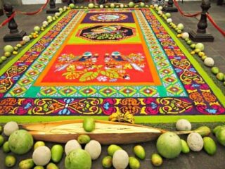 Guatemala Travel Blog. Flower Carpets in Antigua Guatemala
