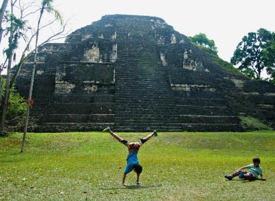 Tikal with kids. Mayan pyramids with kids