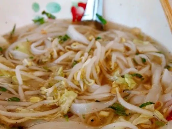 Laos breakfast noodle soup