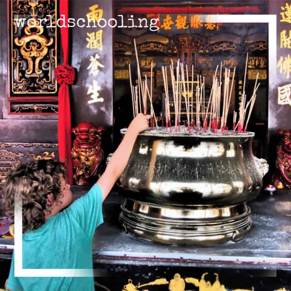 Worldschooling in Malaysia Temples and Religions