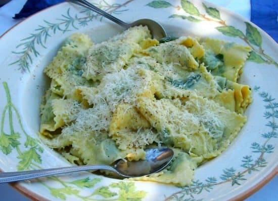 Food in Umbria. Hand made ravioli. family travel blog