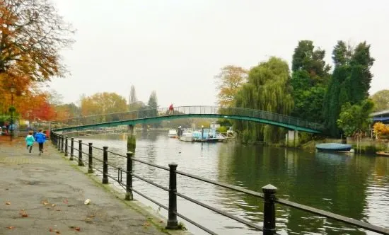 River Thames and Eel Pie Island Twickenham. Playground on the river.