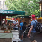 borough market view of stalls and people shopping