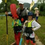 Family travel blog kayaking Vang Vieng Laos