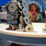 child playing in the free london science museum