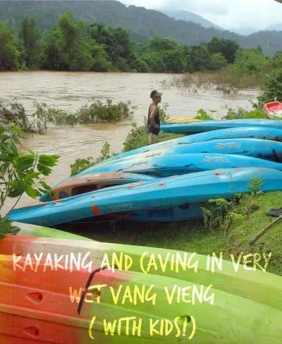 Kayaking Vang Vieng Laos family travel blog world travel family