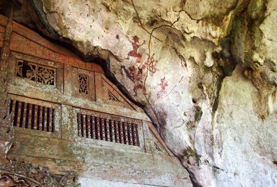 Ancient Writing At Pak Ou Caves Luang Prabang