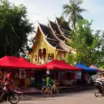 Luang Prabang Town, visiting with kids