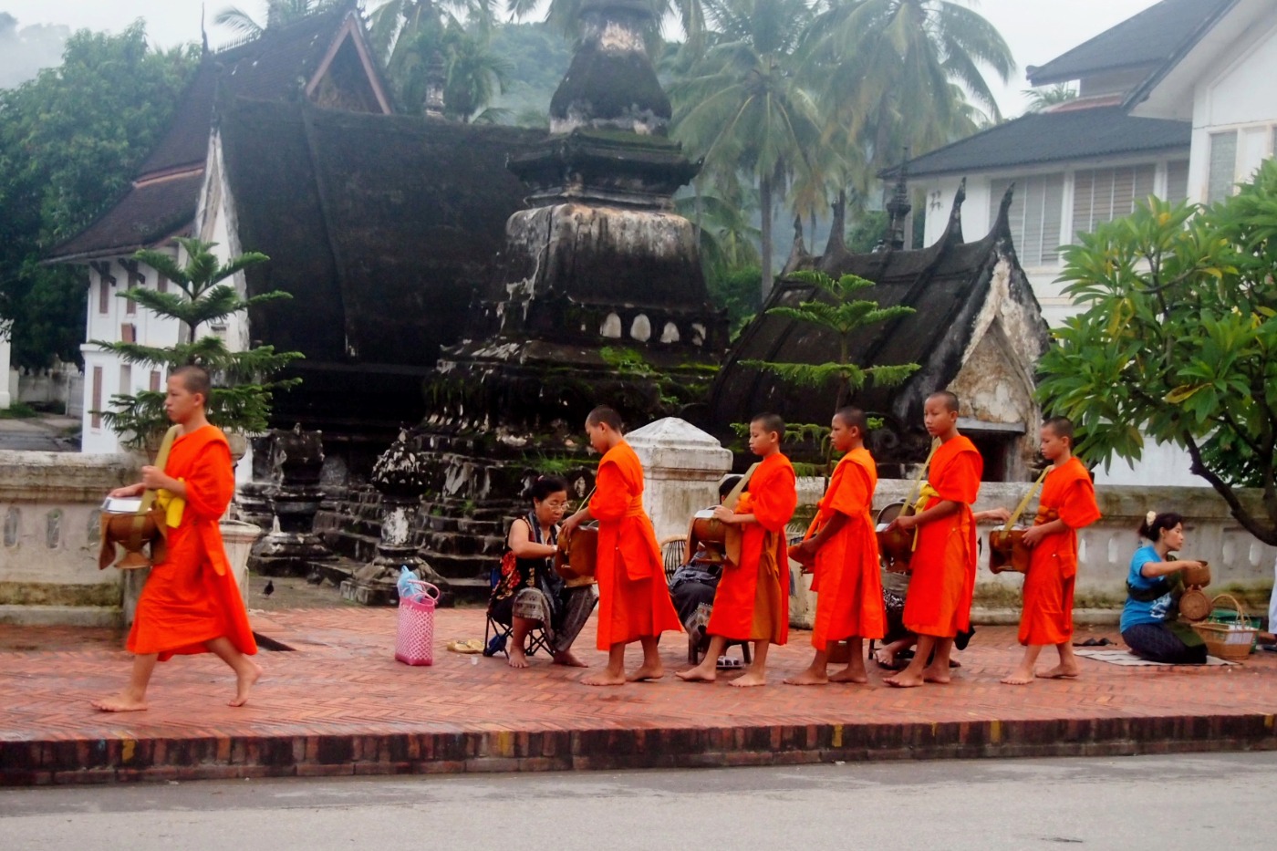 monks in Luang Prabang