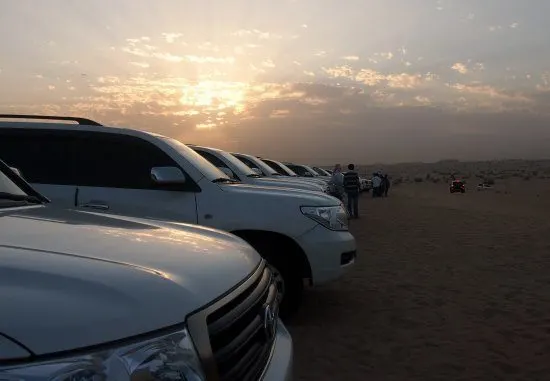 Four Wheel Drive Desert Safari Vehicles at Desert Camp Dubai