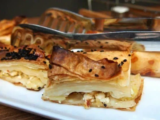 Turkish Breakfast, Istanbul. Borek at Alilass hotel