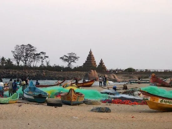 Shore Temple Mamalapuram beach