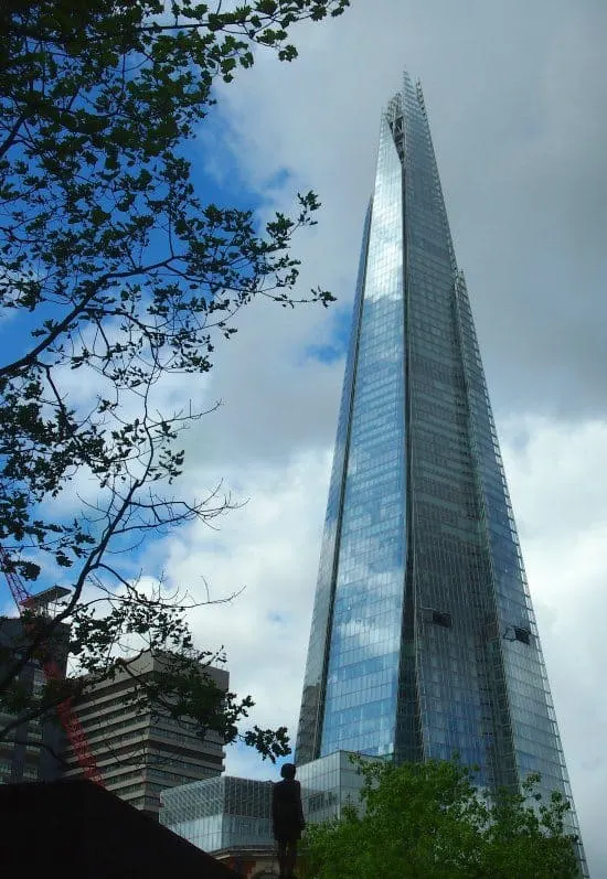 going up the shard in london