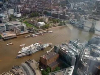Tower Bridge and The Tower of London From The Shard