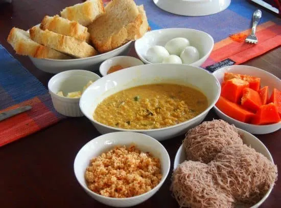 Breakfast in Sri Lanka. Family Villa, West Coast.