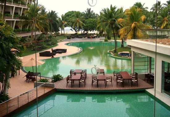 Eden Resort and Spa, pool view from reception