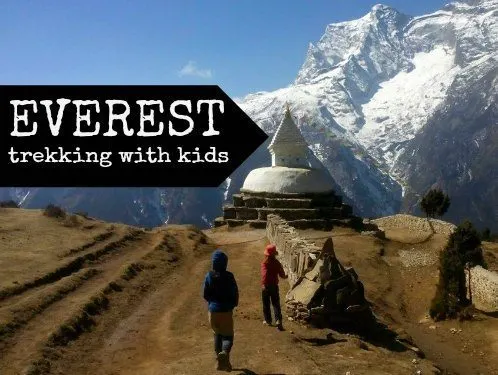 Trekking around Everest. The Himalays with kids