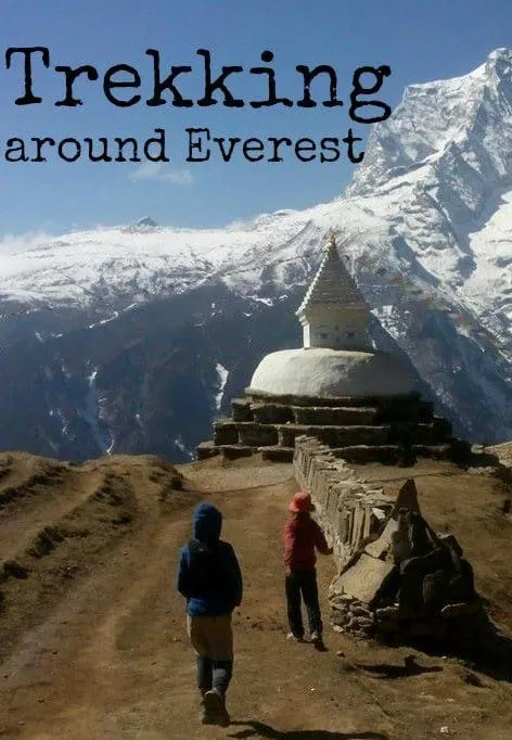 Trekking around Everest. Family travel in the Himalayas
