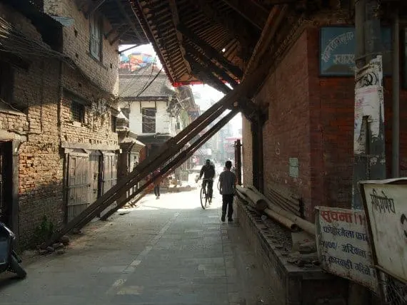 earthquake damage patan durbar square kathmandu nepal