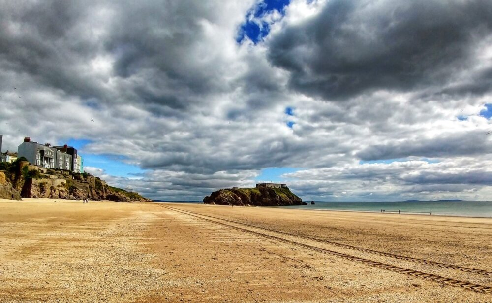 UK beach. Beautiful sandy beach in the UK