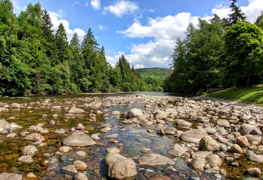 UK beautiful rivers and mountains river in Scotland Balmoral Castle