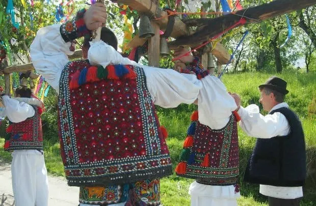 ploughing festival in Hoteni, Maramures Romania