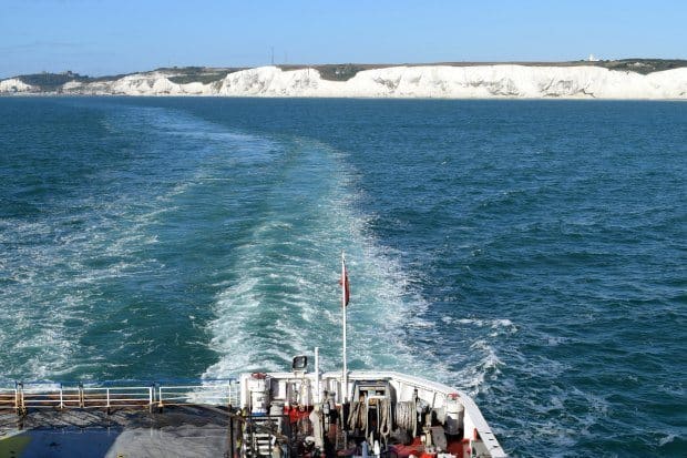 Ferry to France from Dover. White Cliffs of Dover