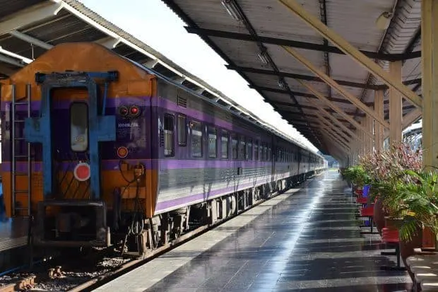 Chiang Mai to Bangkok train Chiang Mai station old style train Northern Thailand travel blog.