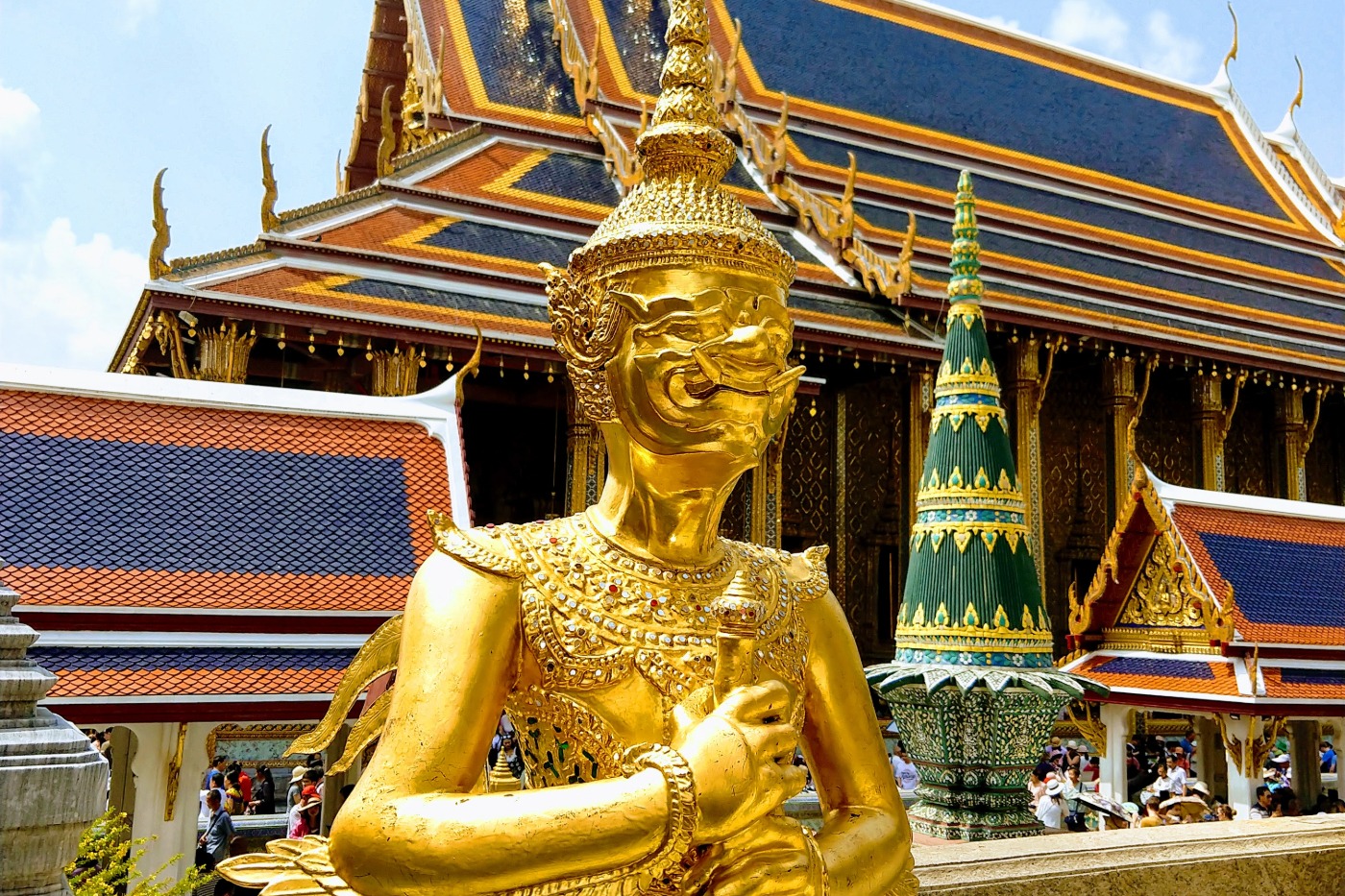 Beautiful statues and architecture Grand Palace Bangkok