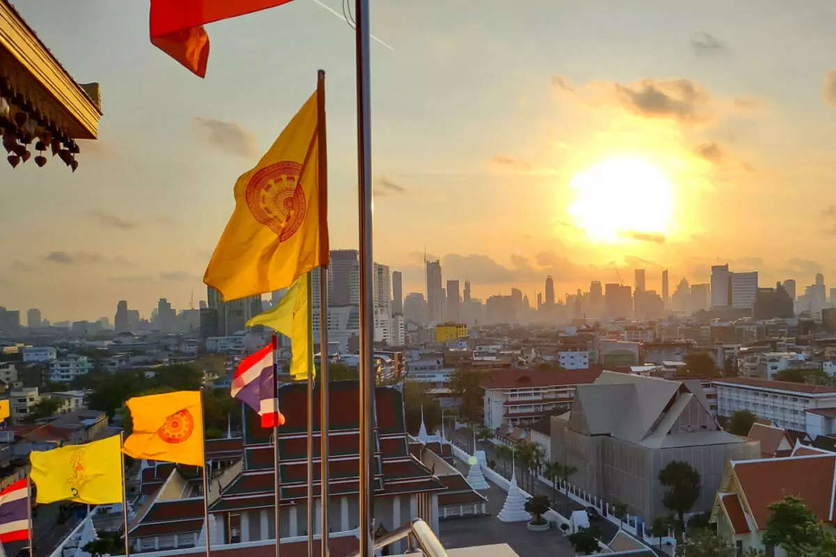 Sunrise over Bangkok city