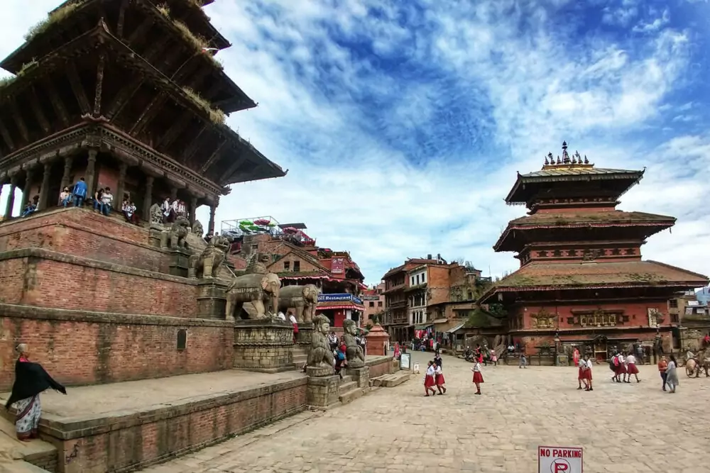 bhaktapur nepal beautiful buildings and square