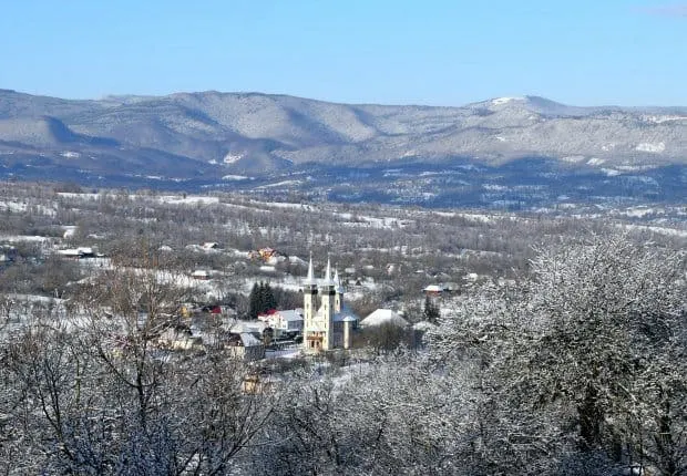 Winter snow in Romania Breb Maramures