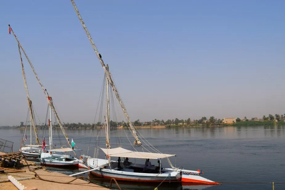 Feluccas on the river Nile Aswan