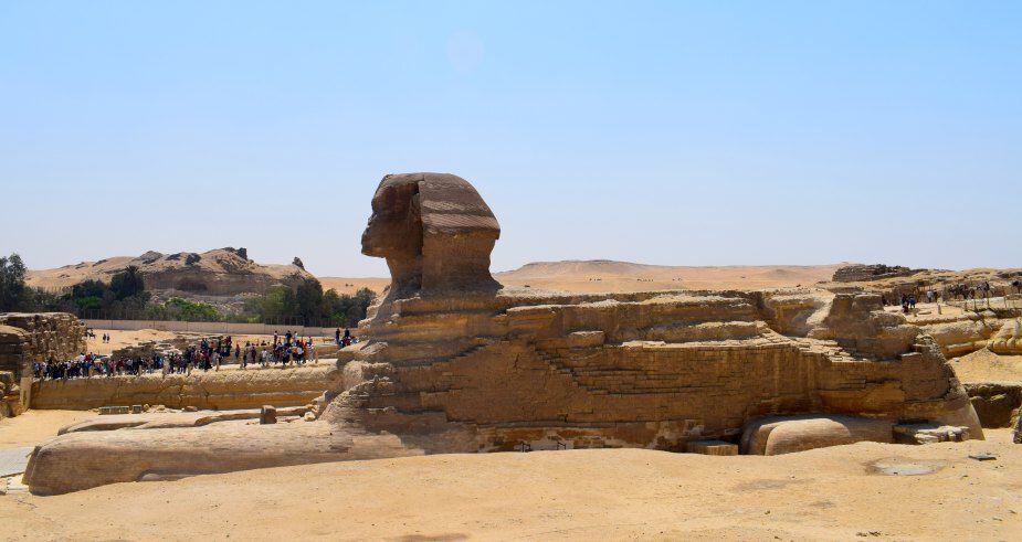 Crowds at the Giza Sphinx Egypt 2017