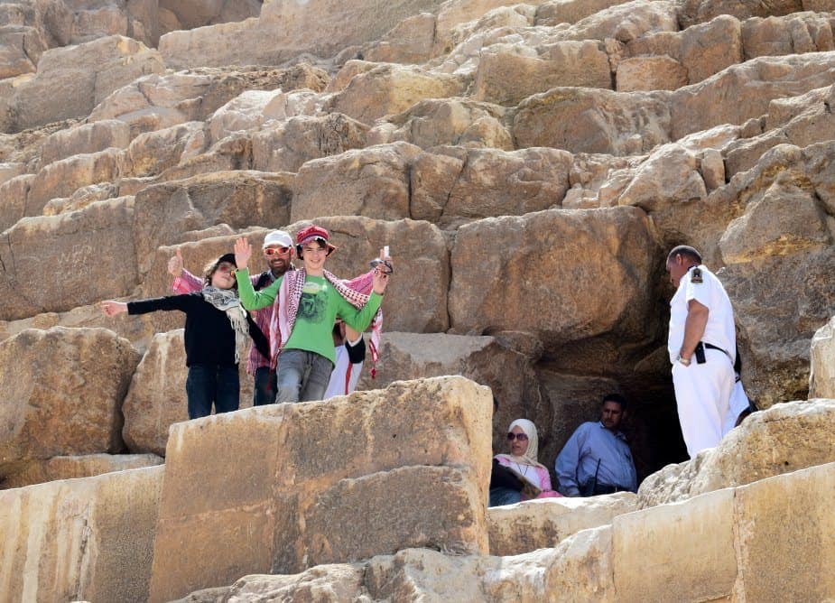 Going inside the great pyramid giza cairo egypt